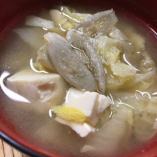 豆腐&白菜&ゴボウの味噌汁